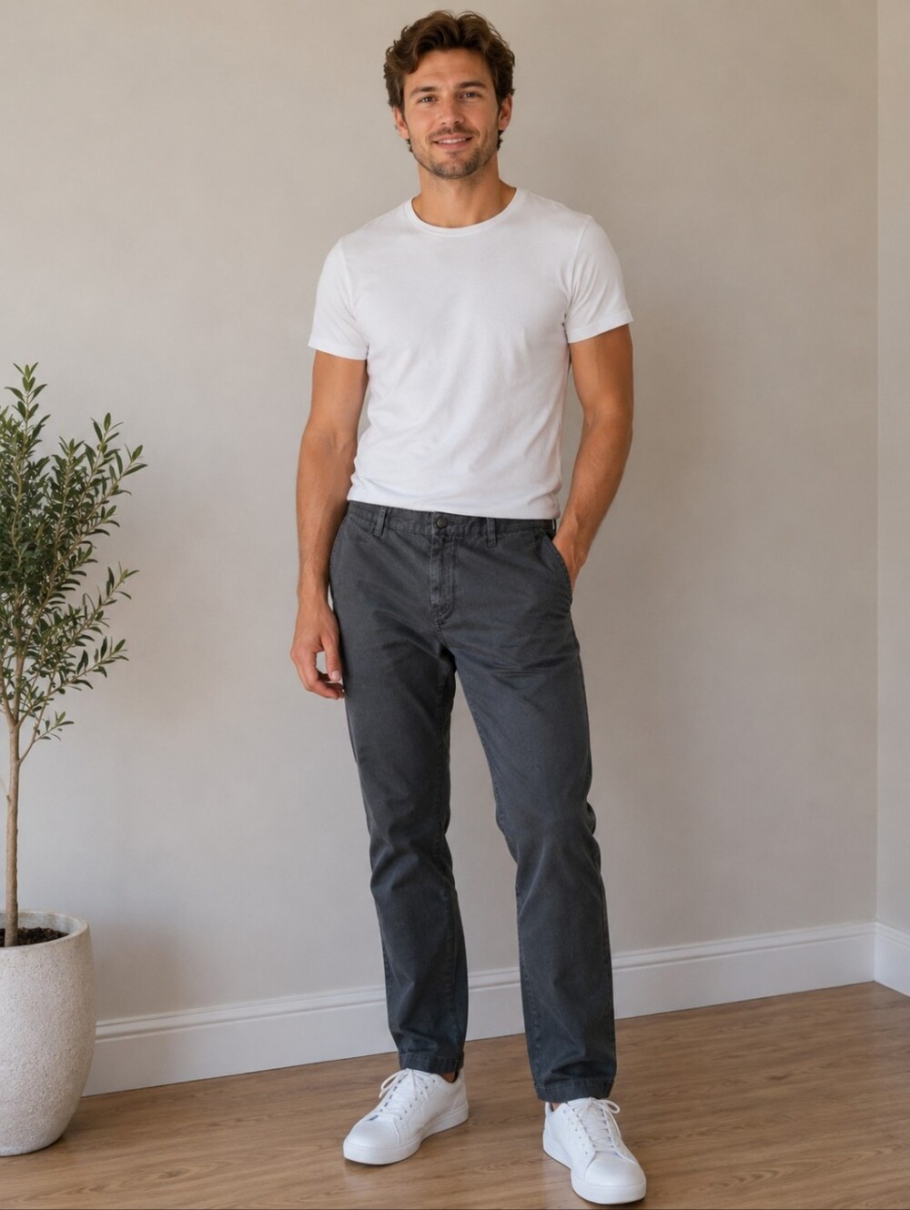 Volcom Men's Charcoal Straight Chinos
